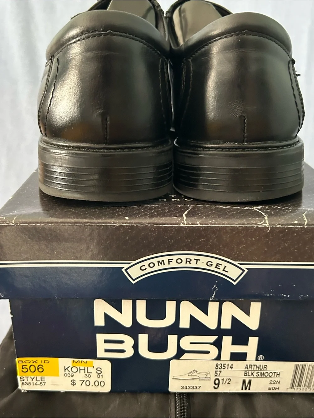 Nunn Bush Men's Black Leather Dress Shoes - Lace-Up Oxford Size 9,5